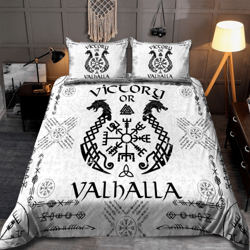 Tmarc Tee Viking Victory or Valhalla Tatoo White Bedding Set