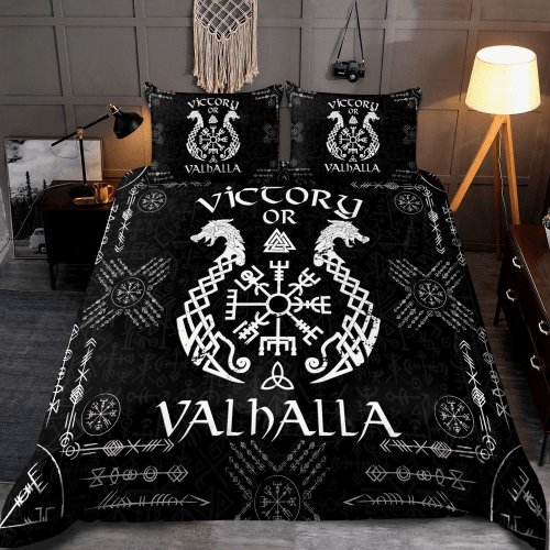 Tmarc Tee Viking Victory or Valhalla Tattoo Black Bedding Set
