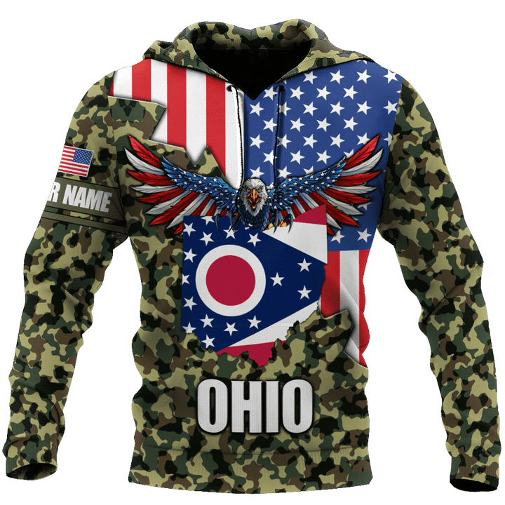 American Ohio Personalize 3D Over Printed Unisex Deluxe Hoodie ML