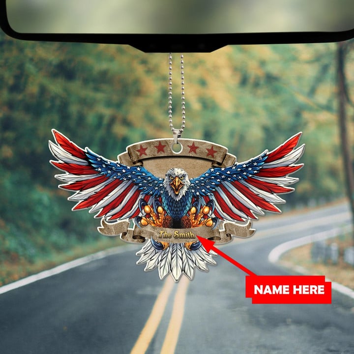 American No8 Personalized Unique Design Car Hanging Ornament