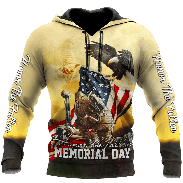 Honor the Fallen Memorial Day US Veteran 3D All Over Printed Unisex Hoodie