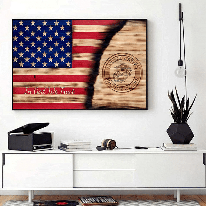 In God We Trust US Marine Corps Poster Horizontal