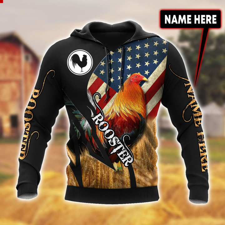 Personalized American Rooster 3D Printed Unisex Shirt