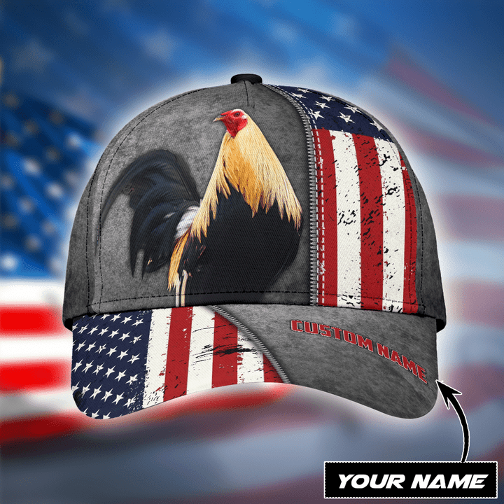 Personalized American Rooster Cap