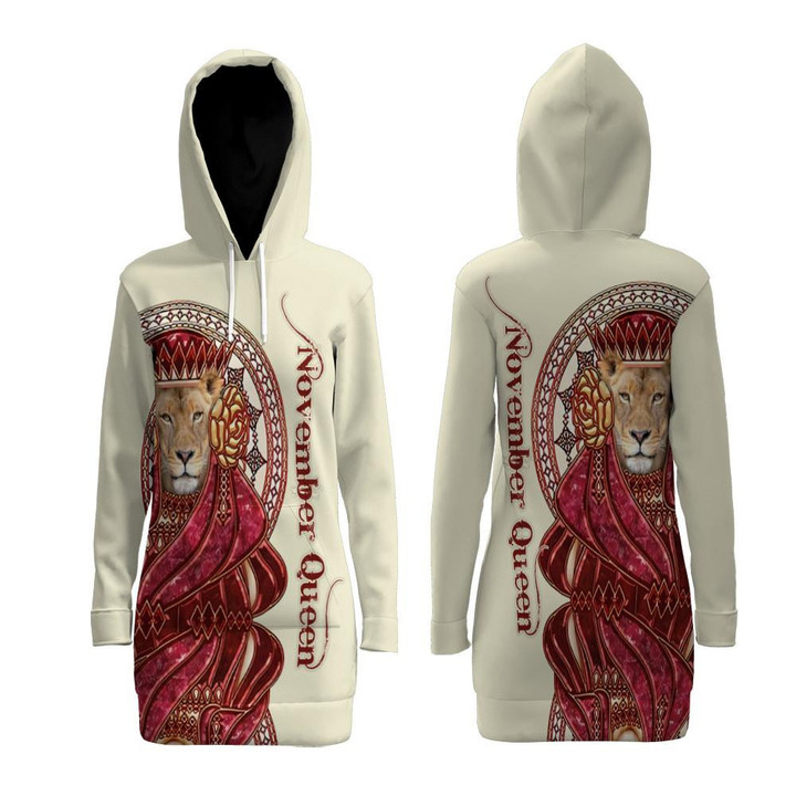 November Queen 3D All Over Printed Hoodie Dress for Women