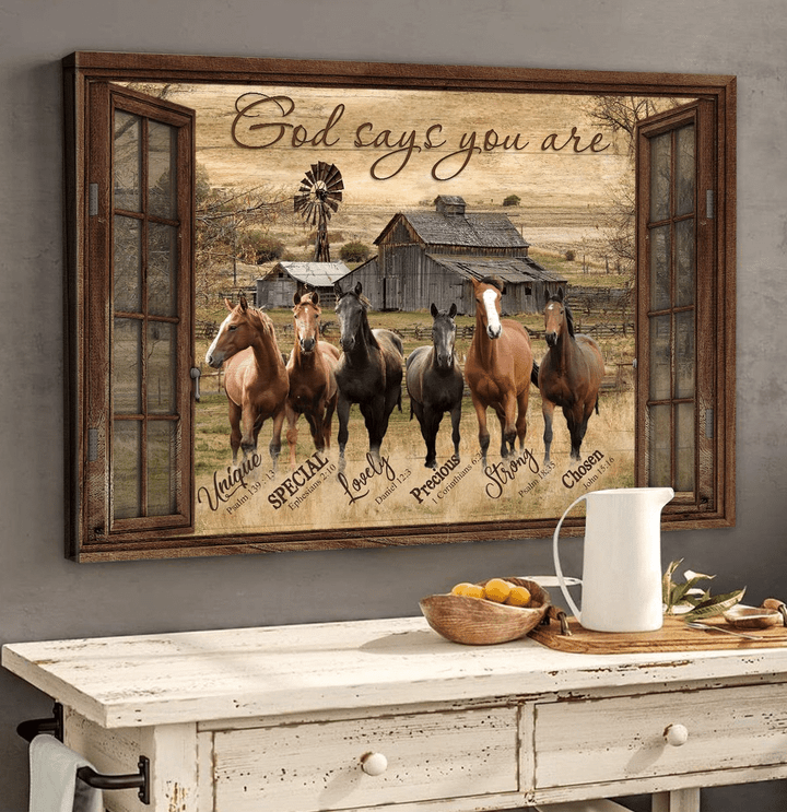 Amazing horse God says you are Christian Jesus Landscape Canvas Print - Wall Art