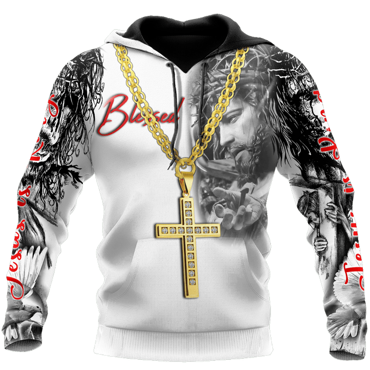 Jesus Tattoo with necklace 3D All Over Printed Shirts For Men and Women - Amaze Style™-Apparel