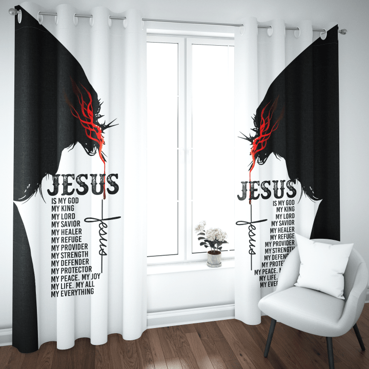 Jesus Easter Window Curtains JJW040502 - Amaze Style™-Curtains
