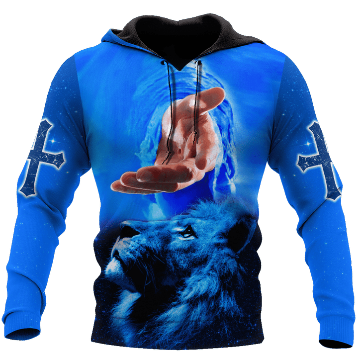 God saved Me Lion Blue 3D Printed Design Apparel Men and Women