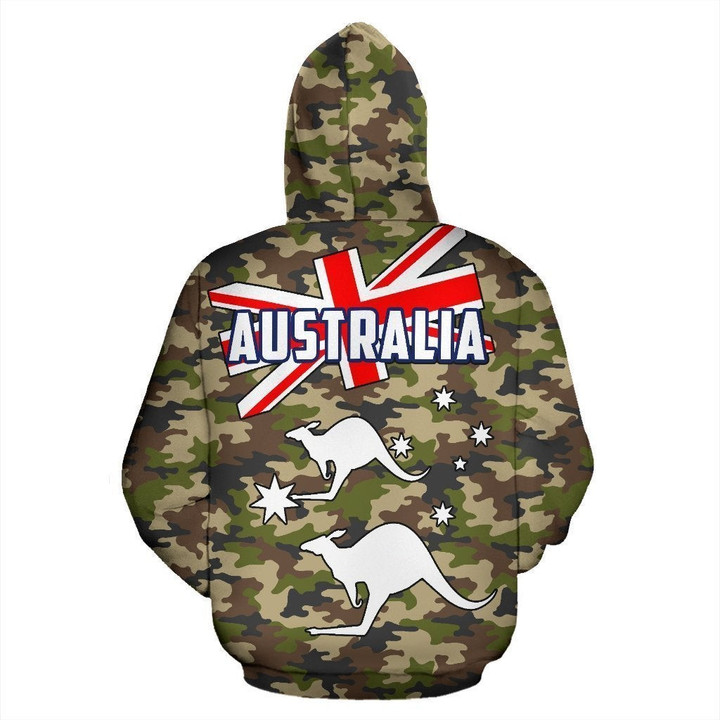 Australia Flag Zip-Up Hoodie Kangaroo - Camo Version - NNK1468 - Amaze Style™-Apparel