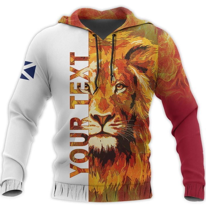 Scotland Custom Hoodie - FLag & Lion Fire (Red) NNK022906 - Amaze Style™-ALL OVER PRINT HOODIES