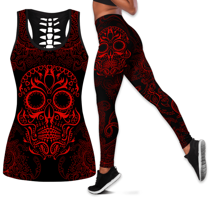 Love Skull tanktop & legging outfit for women Pi130503 - Amaze Style™-Apparel