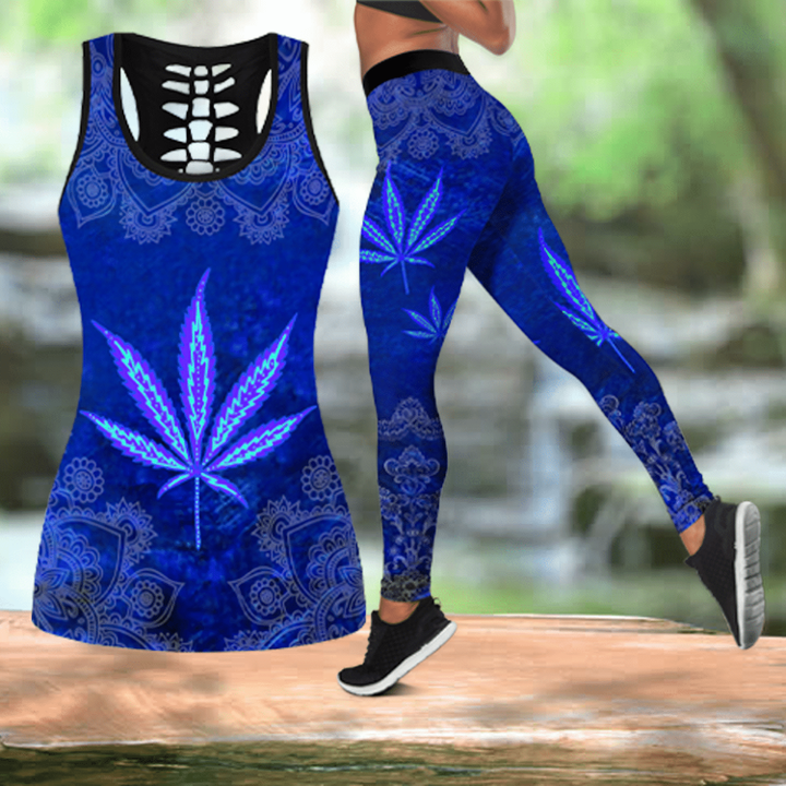 Hippie Royal Blue Combo Legging + Tank Limited by SUN HAC280303 - Amaze Style™-Apparel