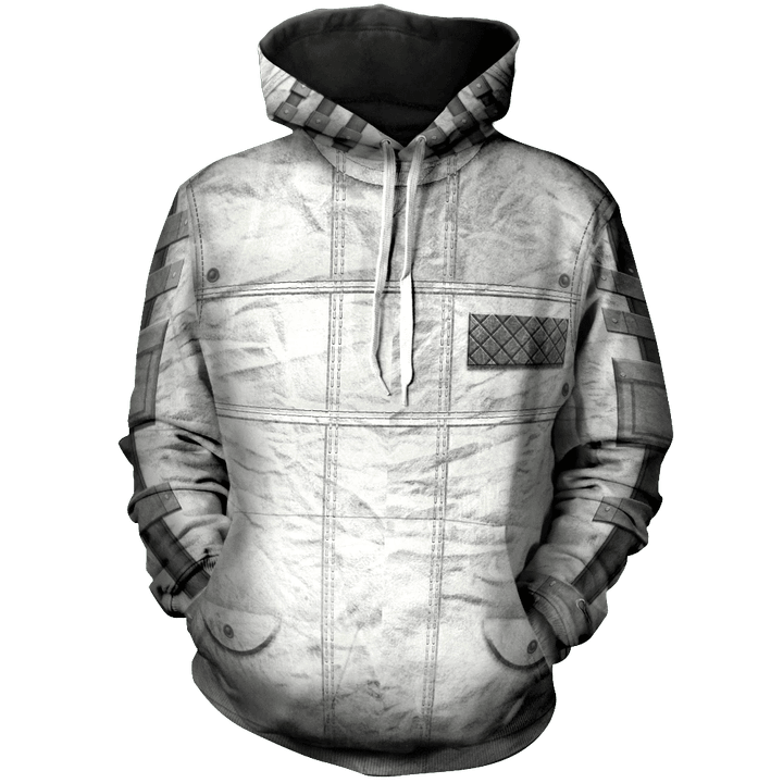 PUBG White Leather Unisex Pullover Hoodie