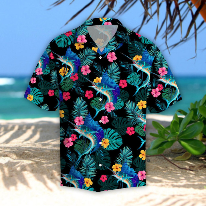  Sailfishs Hibiscus Tropical Fishing Hawaii Shirt
