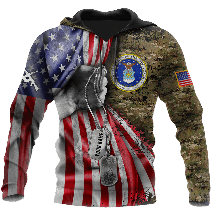  US Air Force tag Custom name D shirts for men and women Proud Military