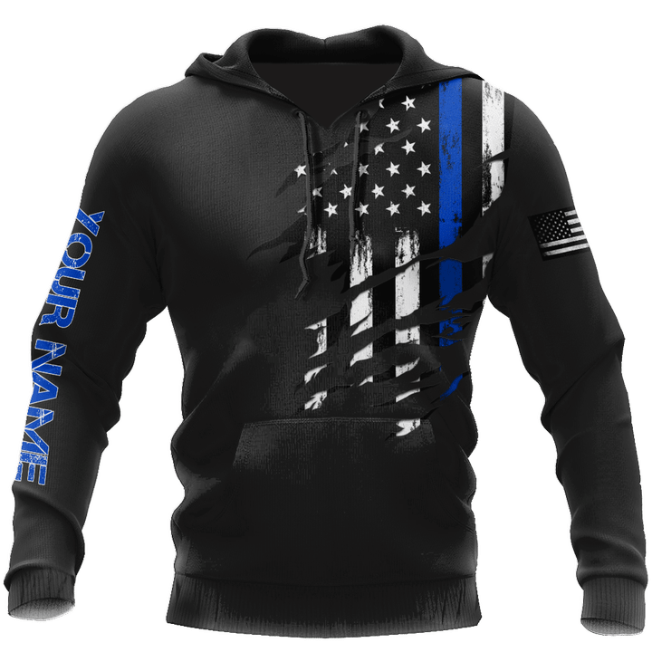  Thin Blue Line apparel US Law Enforcement custom name design d print shirts Proud Military