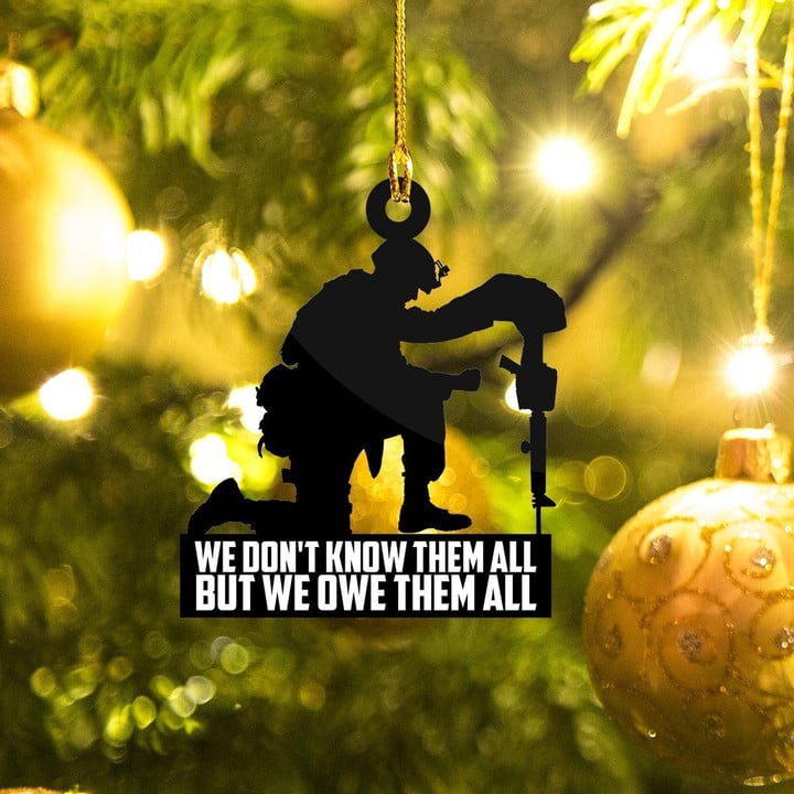  US Veteran Kneel Christmas Tree Hanging Ornament .CHC