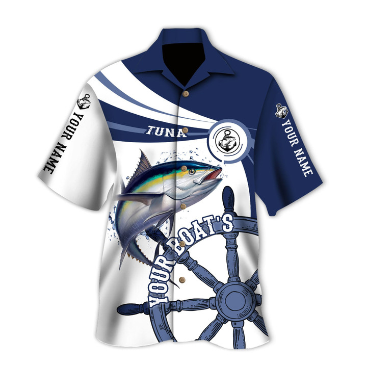  Custom name Tuna fishing boat team Catch and Release D Design Fishing Hawaii Shirt