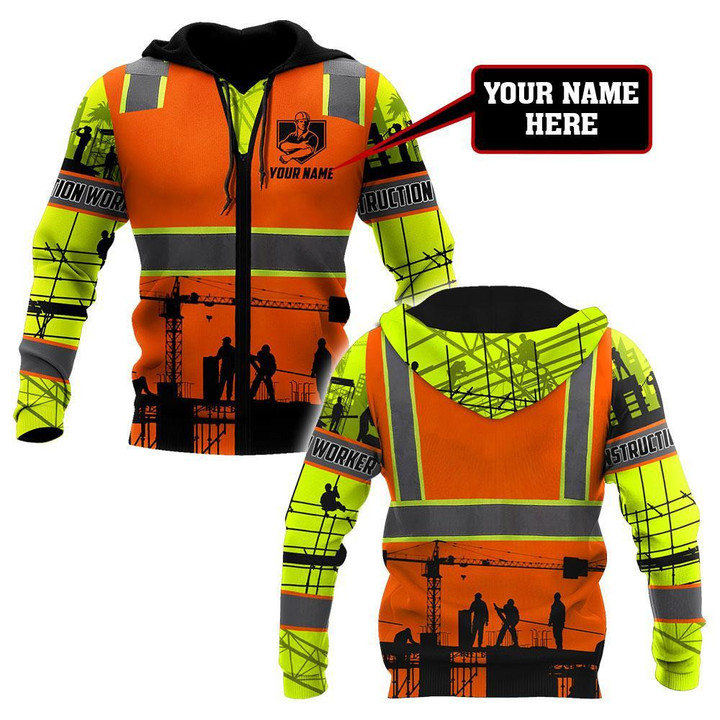 Construction Worker Safety Custom name Printed Shirts 