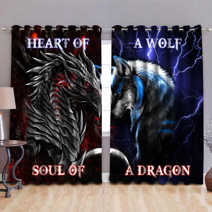  Dragon heart of a wolf, soul of a dragon curtain