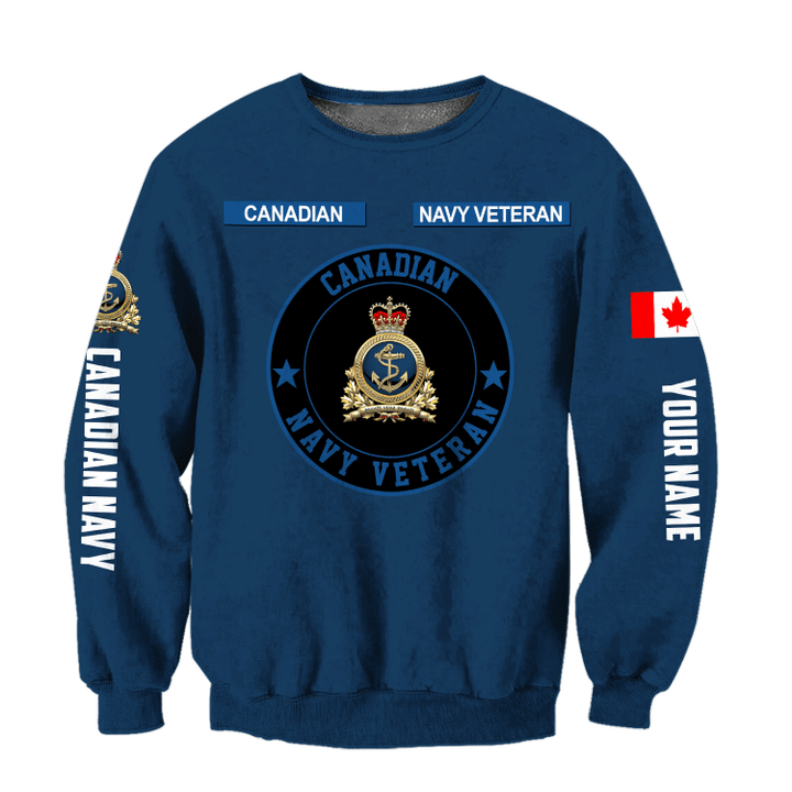  Personalized Name Canadian Navy Pullover DPrinted Sweatshirt
