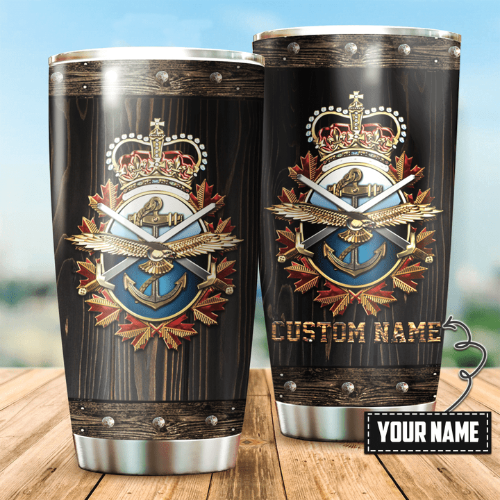  Personalized Name Canadian Veteran Stainless Steel Tumbler