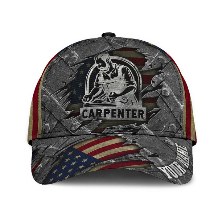  Personalized Name American Carpenter Classic Cap