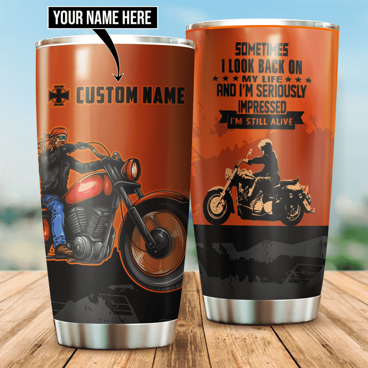  Personalized Name Motorcycle Racing Stainless Steel Tumbler I'm Still Alive