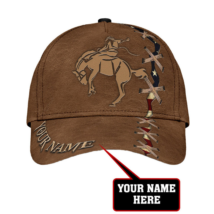  Personalized Name Rodeo Classic Cap American Horse Rider Ver