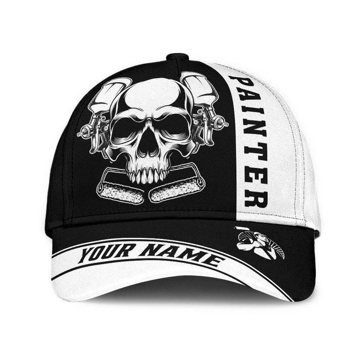  Personalized Name Painter Classic Cap Black Skull