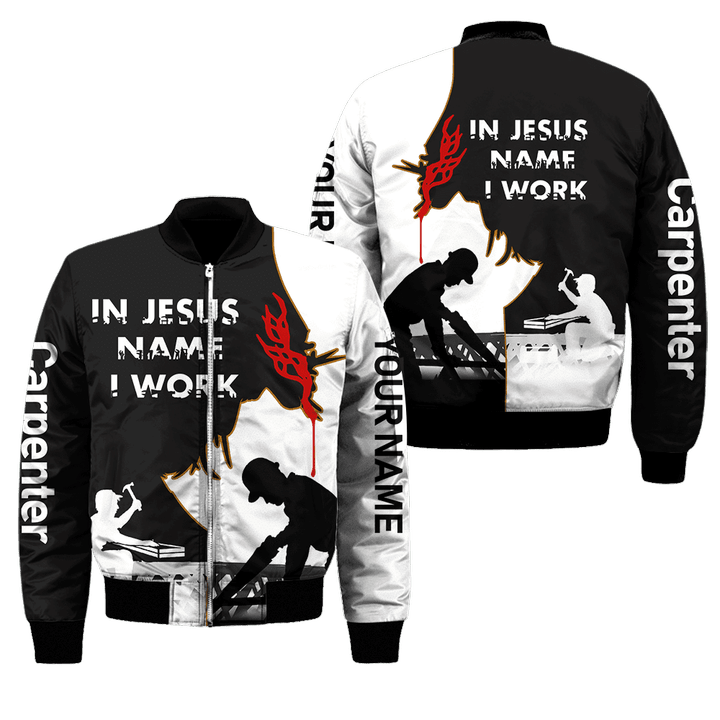  Personalized Name Carpenter Unisex Shirts In Jesus Name I Work