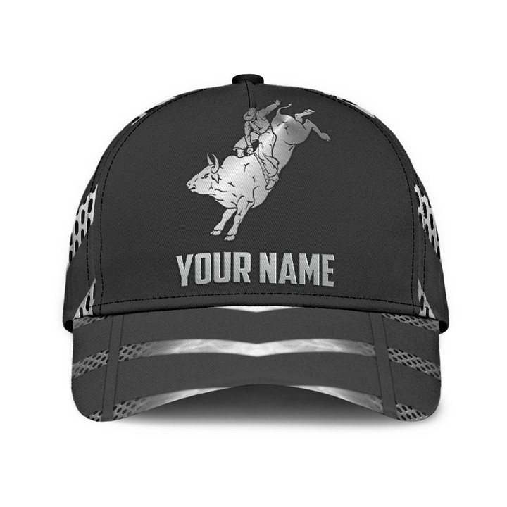  Personalized Name Bull Riding Classic Cap Metal Pattern