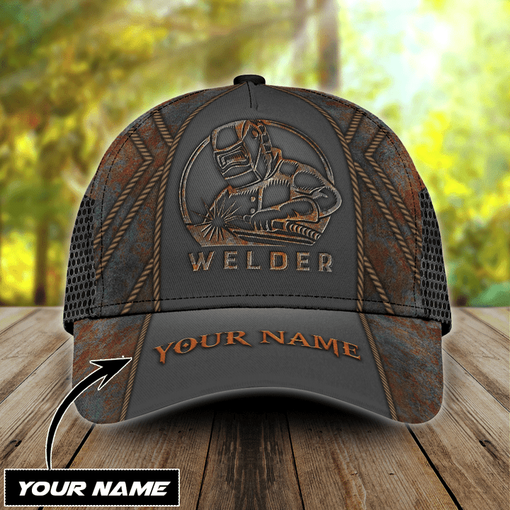  Custom Name Vintage Welder Classic Welding Cap