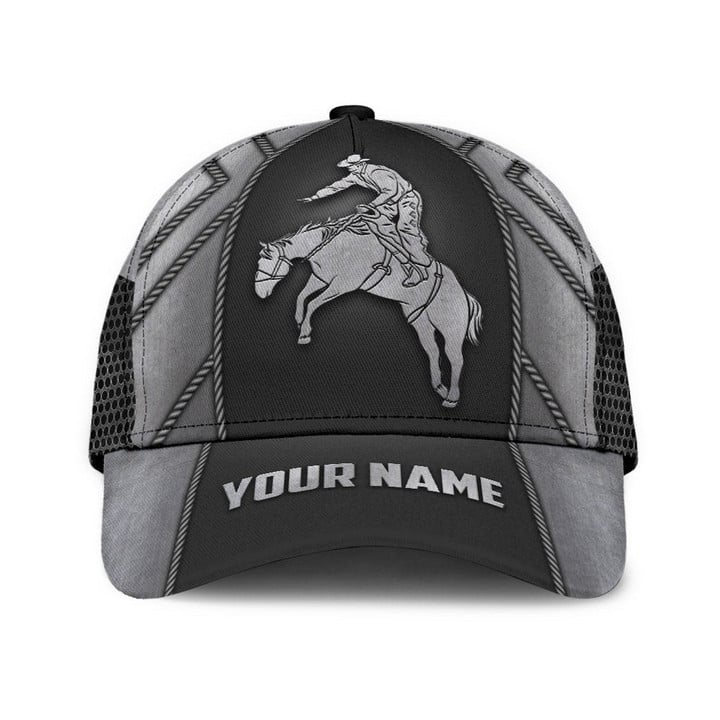  Personalized Name Rodeo Classic Cap Metal Pattern Horse Rider