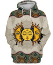 Hippie Sun Design 3D All Over Printed Unisex Shirts