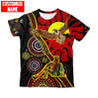 Aboriginal didgeridoo Eagle Flag Custom name 3D printed shirts For Kids