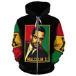 African Zip-Up Hoodie - Malcolm X Retro - Amaze Style™-ALL OVER PRINT ZIP HOODIES (A)