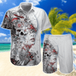 Skull Combo Hawaii Shirt Broad Short Floral