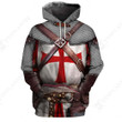 KNIGHT TEMPLAR CHAINMAIL 3D OVER PRINTED HOODIE MP885 - Amaze Style™-Apparel