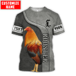 Personalized Rooster Gray Combo T Shirt Board Short