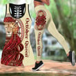 October Queen 3D All Over Printed Legging + Hollow Tank Combo for Women