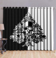 Gothic Art Skull Ace Spade 3D All Over Printed Window Curtains
