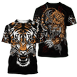 Tiger Fighter Tattoo Tshirt 3D All Over Printed Shirt for Men and Women