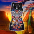 Owl Native American 3D All Over Printed Legging + Hollow Tank Combo