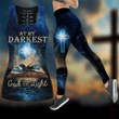 Jesus Christ At my Darkest God is my Light 3D Printed Combo Legging and Tanktop for Women