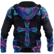 Pink Blue Hologram Mandala Cross 3D AOP Hoodie