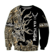 Beautiful Elk Huntaholic Half Camouflage in Forest - 3D All Over Printed Style for Men and Women