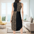 Leopard Faith Christian Jesus 3D Printed Design Sleeveless V Neck Midi Dress