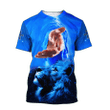 God Saved Me Lion Blue 3D Printed Design Apparel Men and Women Combo T-shirt and Short